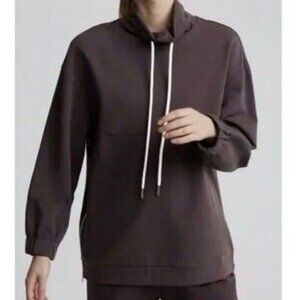 Varley Atlas Mock Neck Pullover Sweatshirt Brown Size Small EUC
